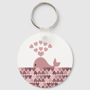 Porte-clés Amour de baleine rose