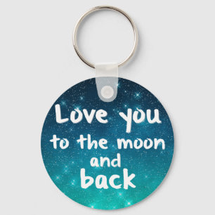 Porte-clés Amour de ciel nocturne vous à la galaxie de lune