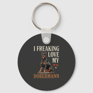 Porte-clés Amour de Dobermann Amateur de Chien