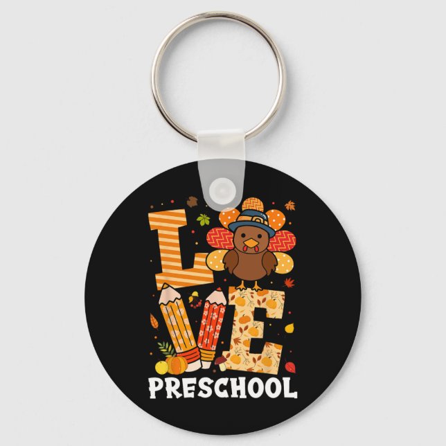 Porte-clés Amour de la fête de Thanksgiving Enseignant de mat (Recto)