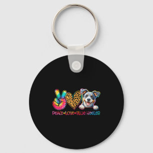 Porte-clés Amour de la Paix Casque Bleu Tie Dye Amateur de Ch
