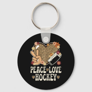 Porte-clés Amour de la paix Hockey Amateur Imprimé Léopard Fi