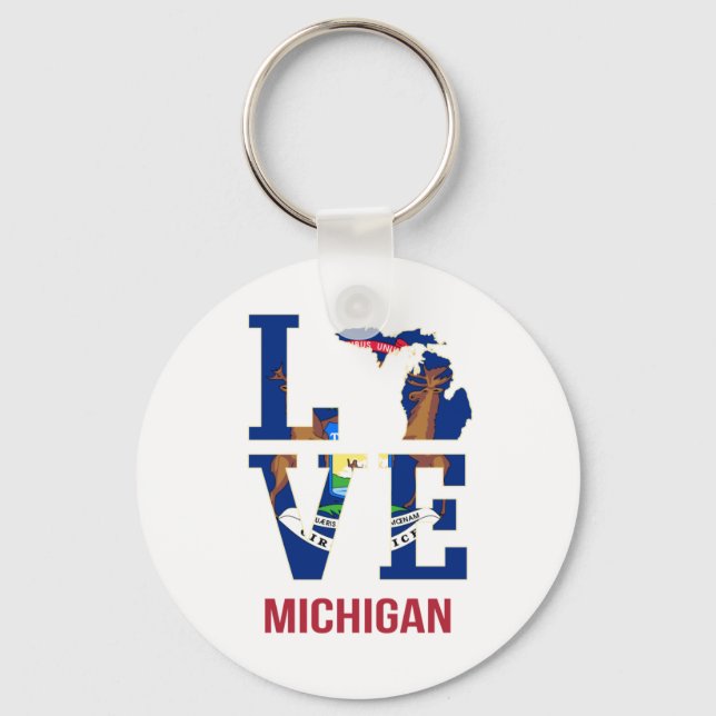 Porte-clés Amour de l'état du Michigan (Recto)