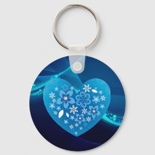 Porte-clés Amour du coeur bleu