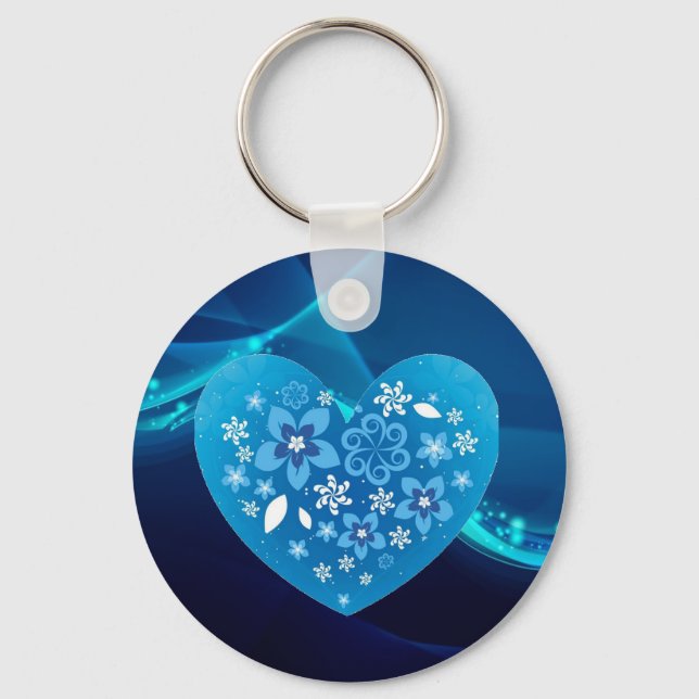 Porte-clés Amour du coeur bleu (Recto)