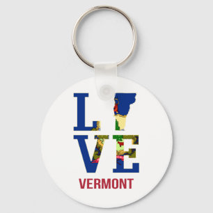 Porte-clés Amour du drapeau du Vermont