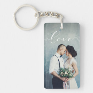 Porte-clés Amour   Élégante calligraphie avec votre photo