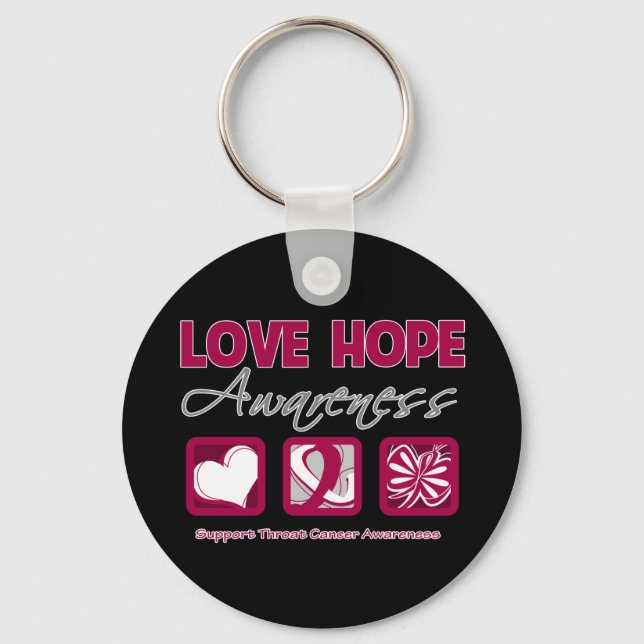 Porte-clés Amour Espoir Sensibilisation Throe Cancer (Recto)