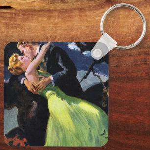 Porte-clés Amour et romance vintage, baiser romantique