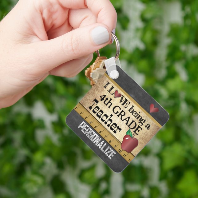 Porte-clés Amour Etre un enseignant de 4e année (main)