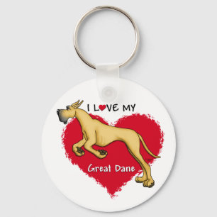 Porte-clés Amour Fawn Great Dane