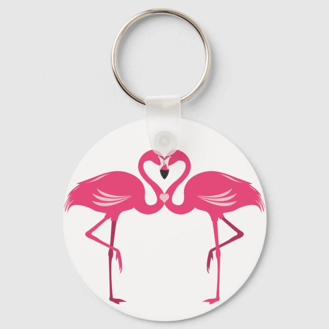 Porte-clés Amour Flamant rose (Recto)