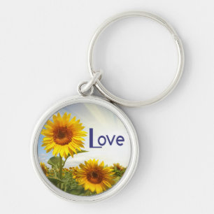 Porte-clés Amour floral jaune tournesol fleur
