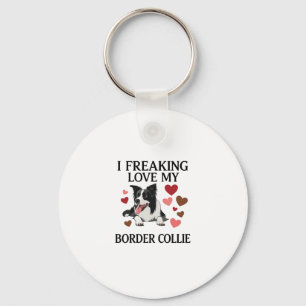 Porte-clés Amour fou pour Border Collie Dog Hearts_1