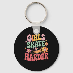 Porte-clés Amour groovy de hockey Amoureux de hockey sur glac