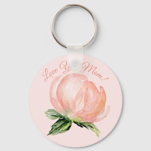 Porte-clés Amour Maman Pink Floral Aquarelle Jour des mères