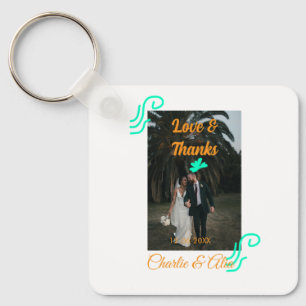 Porte-clés Amour & merci mariage couple photo moderne ajouter