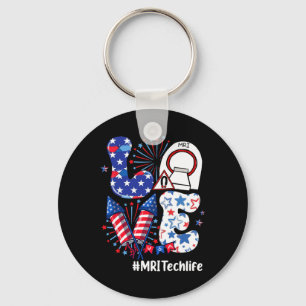Porte-clés Amour Mri Tech Life Usa Drapeau Feu d'artifice 4 j