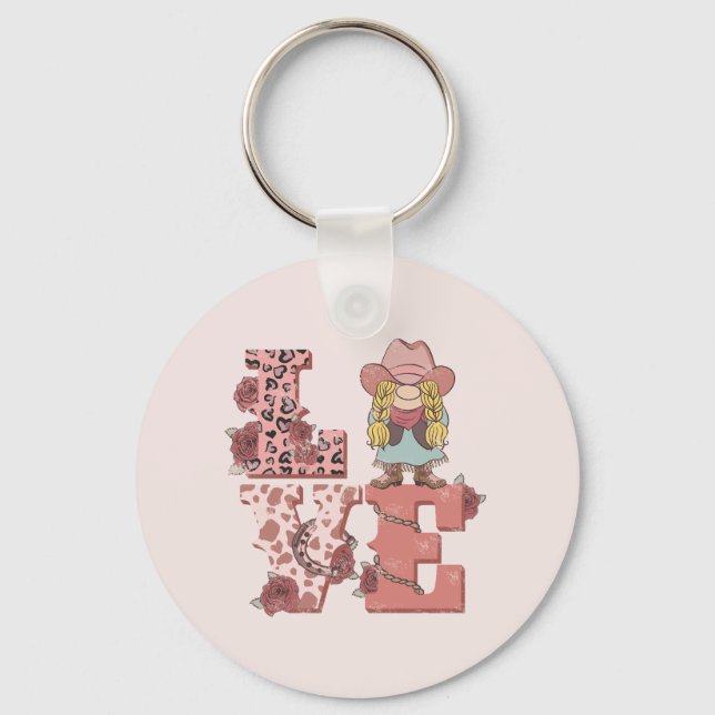 Porte-clés Amour occidental rétro (Recto)