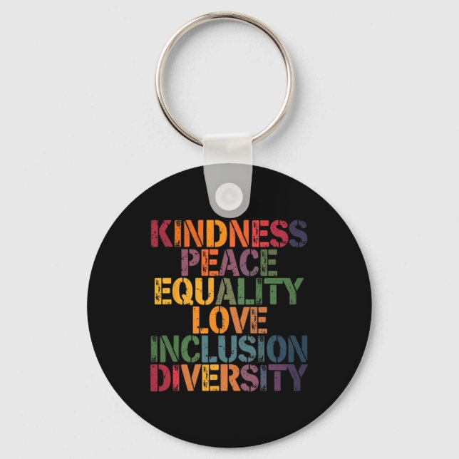 Porte-clés Amour Paix Diversité Inclusion Égalité Black Hist (Recto)