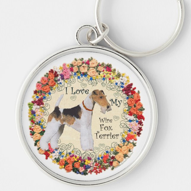 Porte-clés Amour pour le Fox-Terrier à poil dur (Devant)