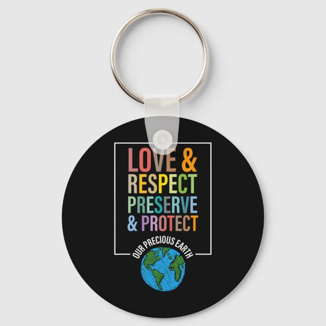 Porte-clés Amour Respect Préserver Protéger Notre Précieuse T (Recto)