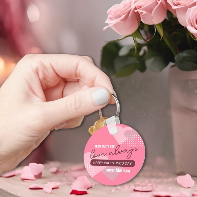 Porte-clés Amour rose doux moderne Toujours Saint Valentin (Créateur téléchargé)