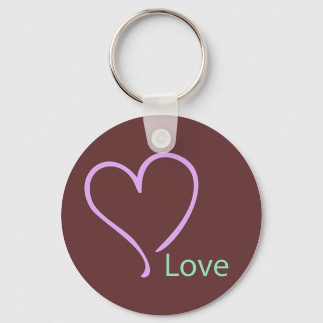 Porte-clés Amour simple et coeur (Recto)