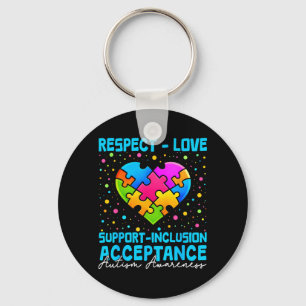 Porte-clés Amour Soutien Cœur Puzzle Autisme Sensibilisation