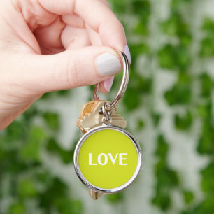 Porte-clés Amour - vert citron vert, blanc minimaliste porte