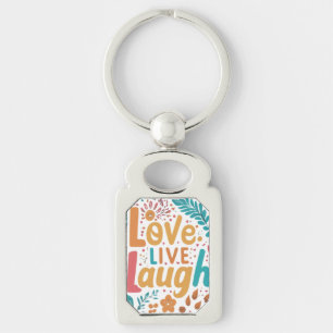 Porte-clés Amour, Vie, Rire Rectangle Chemise Design