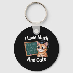 Porte-clés Amoureux de chats et de maths Prof de maths drôle 