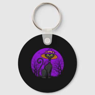 Porte-clés Amoureux des chats éffrayant Halloween Kitten noir