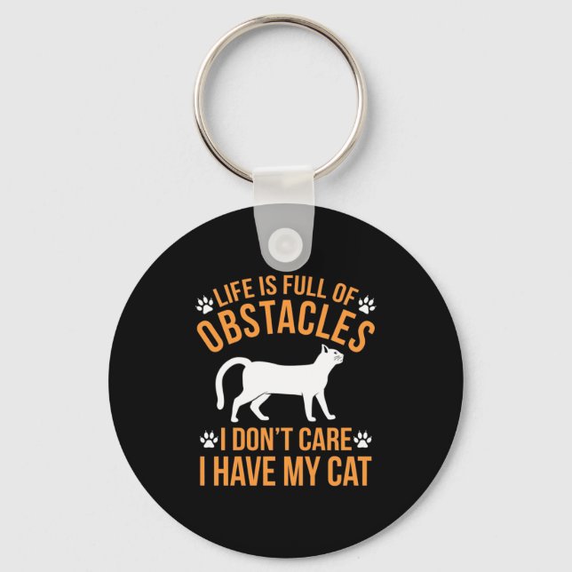 Porte-clés Amoureux des chats J'Ai Mon Chat (Recto)