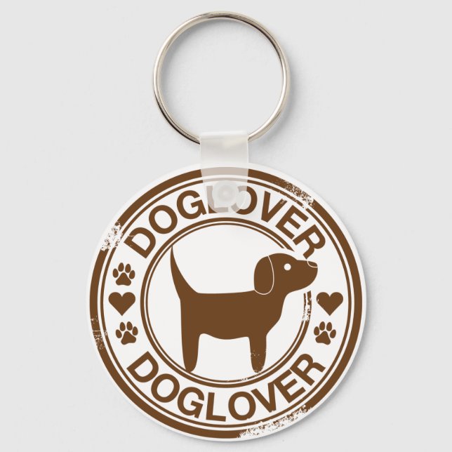 Porte-clés Amoureux des chiens avec chiot (Recto)