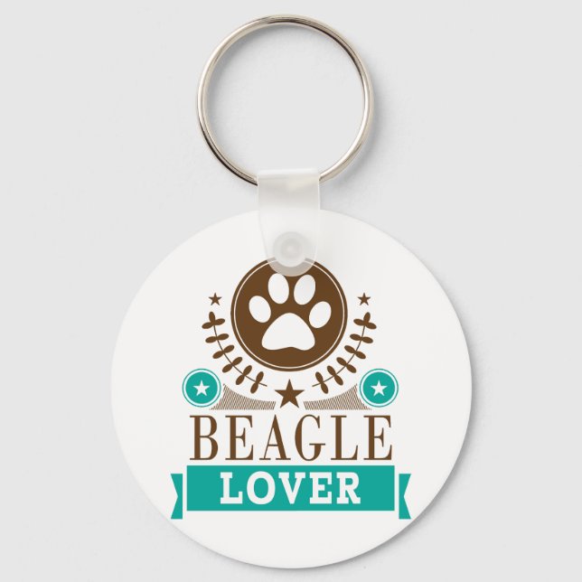Porte-clés Amoureux des chiens beagle (Recto)
