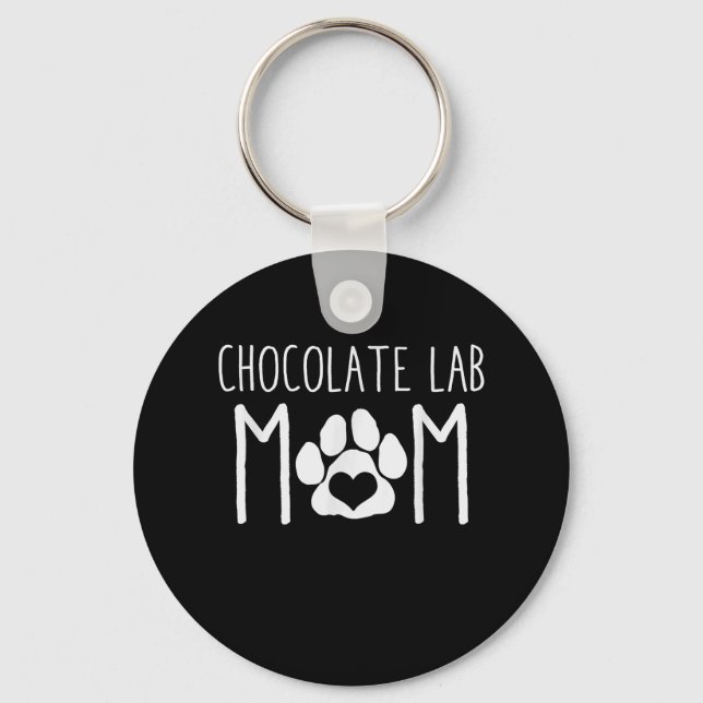 Porte-clés Amoureux des chiens | Chocolat Lab Maman (Recto)