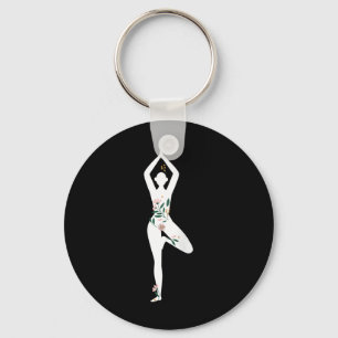 Porte-clés Amoureux des fleurs féminines Méditation Yoga Ckpr