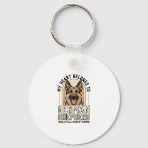 Porte-clés Amoureux du Berger Allemand Gravure Vintage Chien