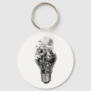 Porte-clés Ampoule Fleur D'Arbre De Pouvoir Paix Pour Hippies