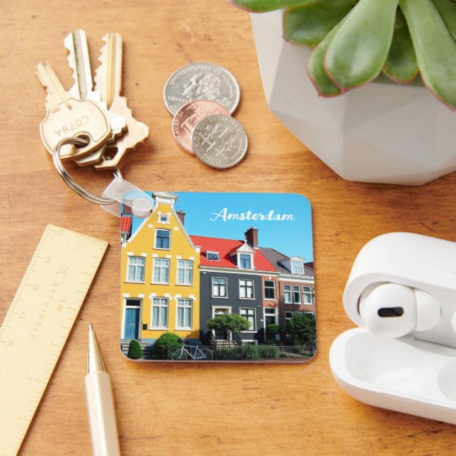 Porte-clés Amsterdam Hollande Maisons Voyage souvenir (Bureau)