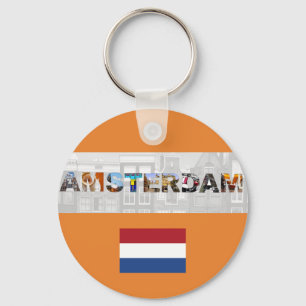 Porte-clés Amsterdam Netherlands Flag