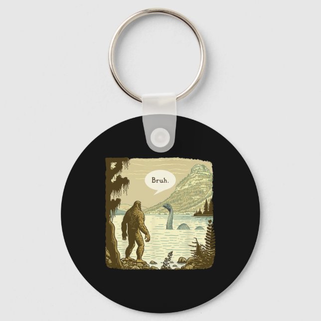Porte-clés Amusant Bigfoot Sasquatch Loch Ness Monster Introd (Recto)