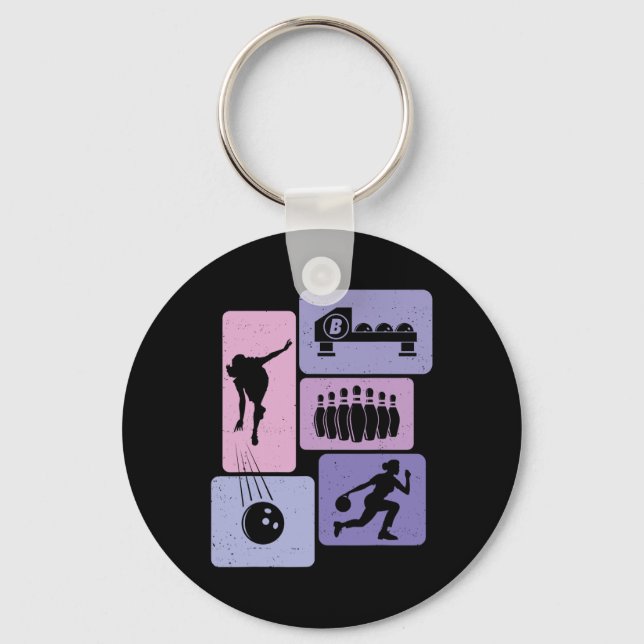 Porte-clés Amusant Bowler Joueur de Bowler Game (Recto)