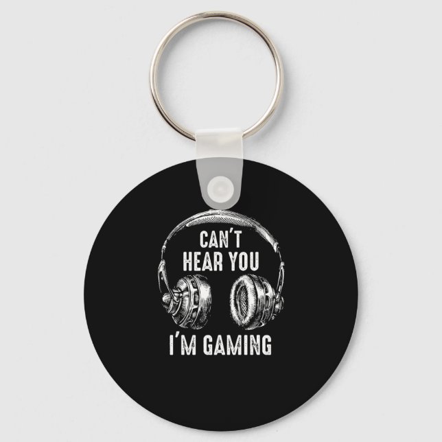 Porte-clés Amusant Casque cadeau Gamer ne peut pas vous enten (Recto)
