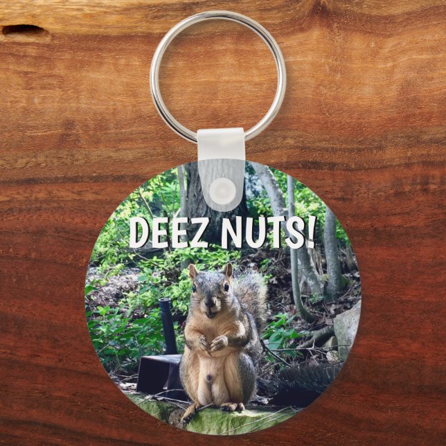 Porte-clés Amusant écureuil Deez Nuts Adulte Humour (Recto)