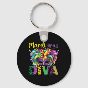 Porte-clés Amusant Et Festif Mardi Gras Diva Conception Attir