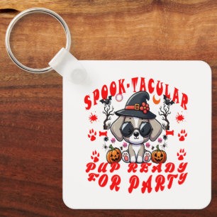 Porte-clés Amusant Halloween Chien Citrouille design pour ani