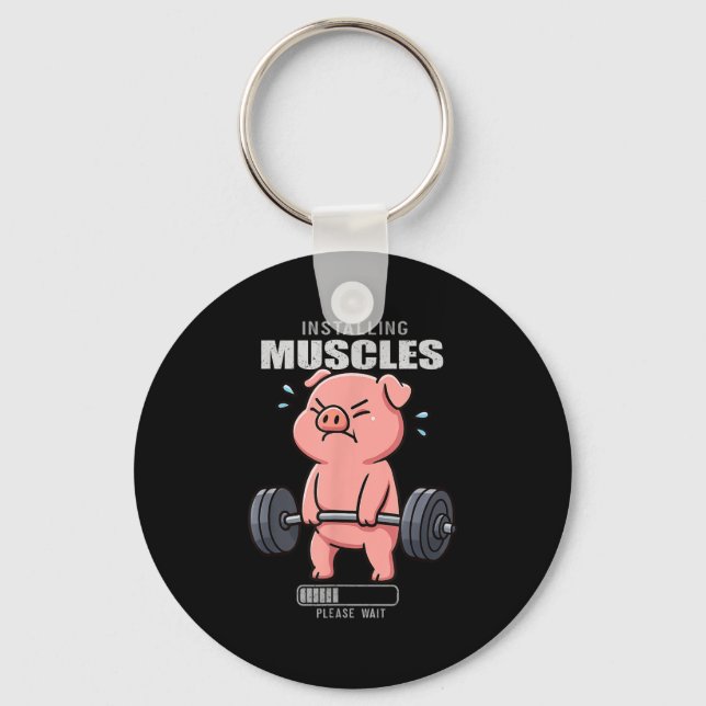 Porte-clés Amusant Jote Pig entraînement Fitness Fitness D (Recto)