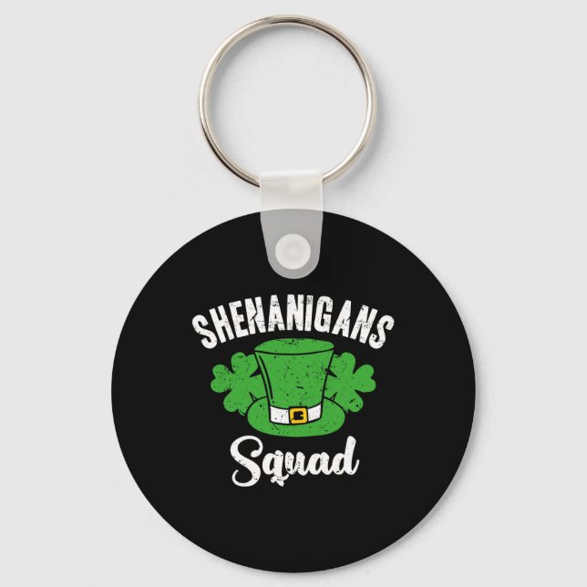 Porte-clés Amusant Jour de la Saint Patrick Shenanigans Squad (Recto)